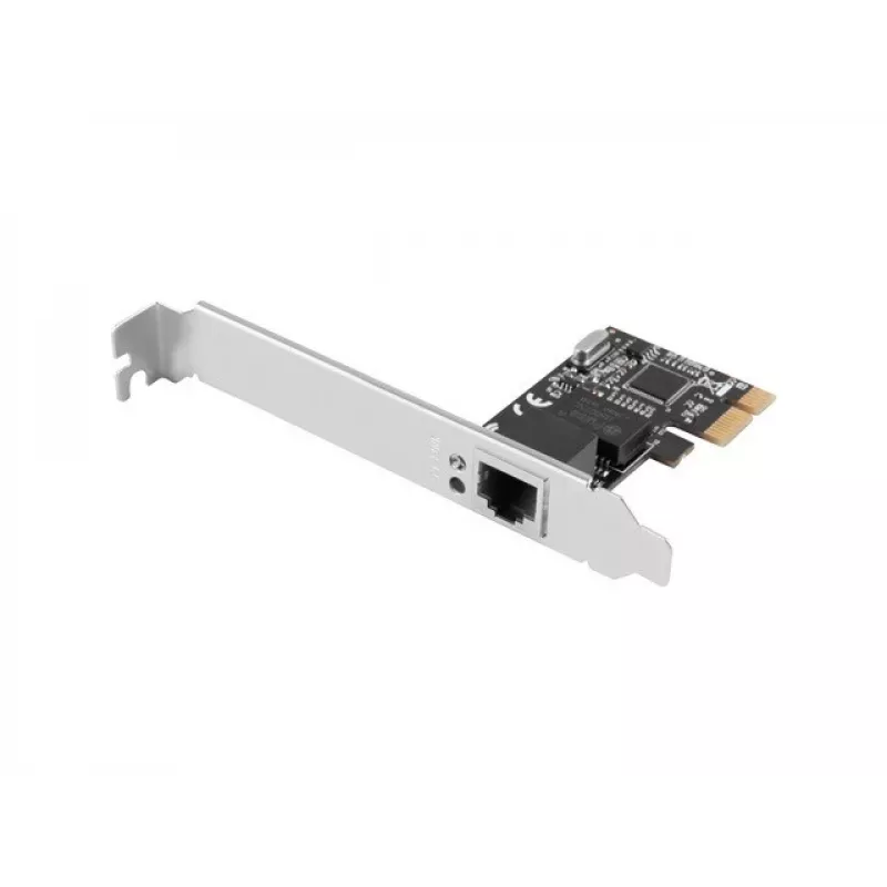 Iekšējā Ethernet tīkla karte LANBERG PCE-1GB-201, PCI Express, 1× RJ-45 Gigabit (1000 Mbit/s), melna