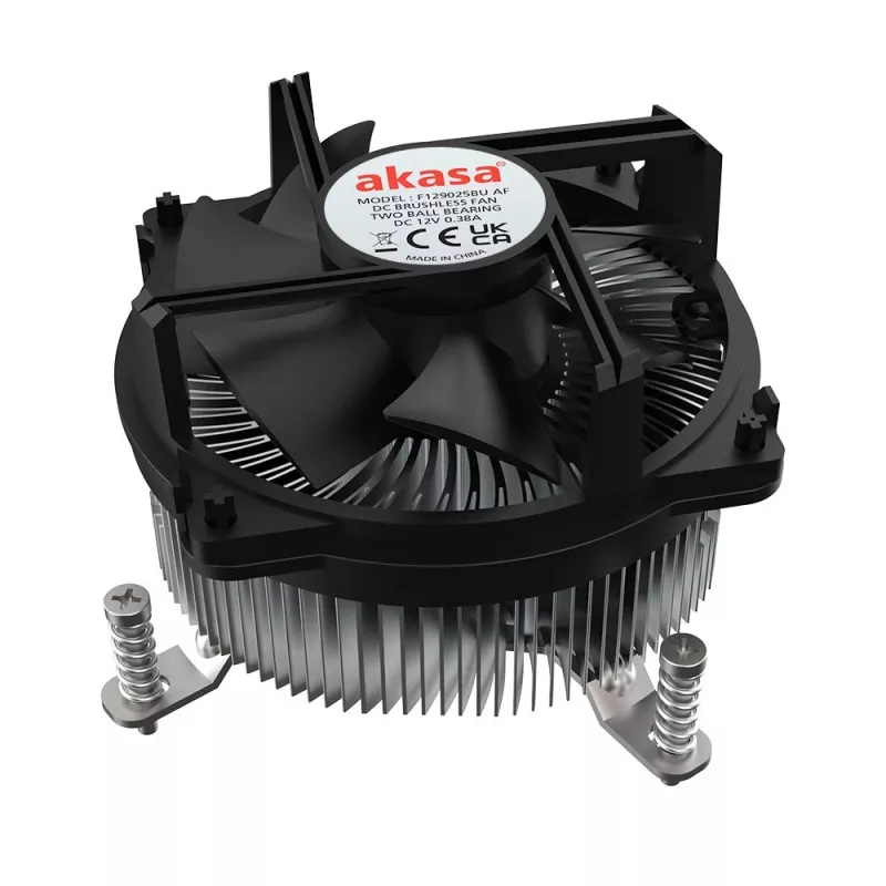 Akasa Intel LGA1700 procesora hibrīddzesētājs 9 cm Alumīnija, Melns 1 gab.