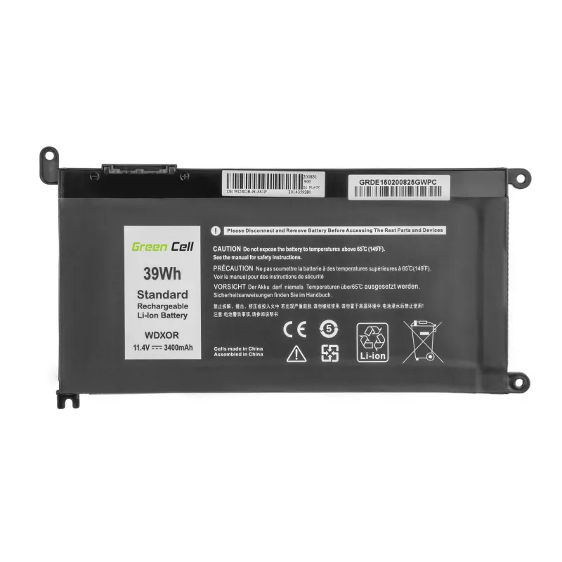 Baterija zaļa Cell DE150 priekš DELL Inspiron — LiPo 11.4V 3400mAh, melna, 1 gab.