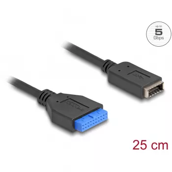 DeLOCK USB kabelis, kontaktdakša, sievišķā – iekšējais USB Type-E Key A, 25 cm