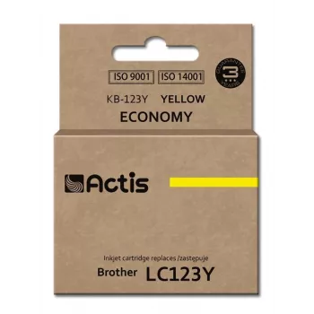 Actis KB-123Y tintes kārtridžs (aizstāj Brother LC123Y/LC121Y; Standarta; 10 ml; dzeltens)