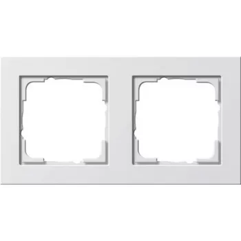 Sienas plāksne GIRA E2 Balta — termoplastiska bezskrūves pārsegs, 80,8×151,9×9,3 mm
