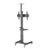 Grīdas TV statīvs Gembird TVS-70T-02 37 collu–70 collu ekrāniem, maks. 70 kg, VESA 200x200–600x400, slīpums ±5°/−12°, regulējams augstums, ritentiņi, kabeļu pārvaldība