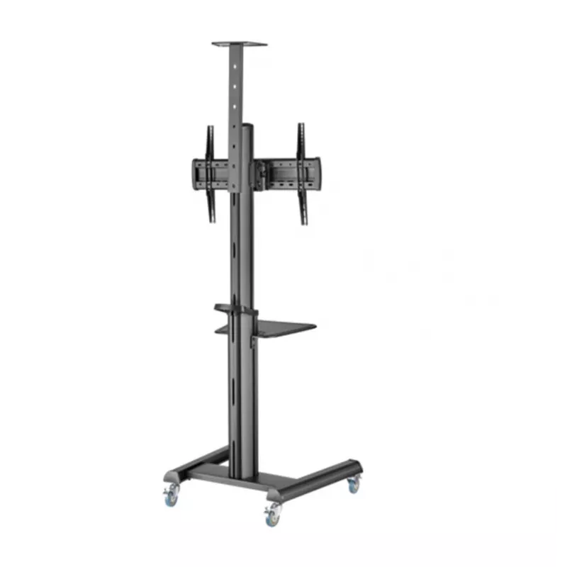 Grīdas TV statīvs Gembird TVS-70T-02 37 collu–70 collu ekrāniem, maks. 70 kg, VESA 200x200–600x400, slīpums ±5°/−12°, regulējams augstums, ritentiņi, kabeļu pārvaldība