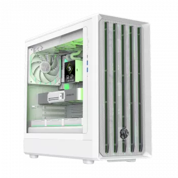 Gamemax korpuss | CLAW 460 WH | Balts | Mid-Tower | Barošanas bloks nav iekļauts
