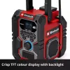 Portatīvais radio EINHELL TE-CR 18 Li DAB+ FM Bluetooth USB, darbināms ar baterijām (saderīgs ar TE-CR 18 Li)