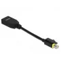 DeLOCK - DisplayPort adapteris - Mini DisplayPort (vīrišķais) ar fiksatoru uz DisplayPort (sieviešu) - DisplayPort 1.4 - 15 cm - bez halogēna, 8K atbalsts - melns (65978)