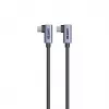 USB-C kabelis Unitek C14147ABK01-1M, 1 m, 90° leņķa savienotāji, USB PD 3.0 100 W, datu pārraide 480 Mb/s, melns