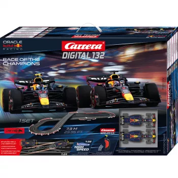Slotu auto komplekts CARRERA Digital 132 Race of the Champions (modelis 20030048) — digitāls 1:32 slotu sacīkšu komplekts