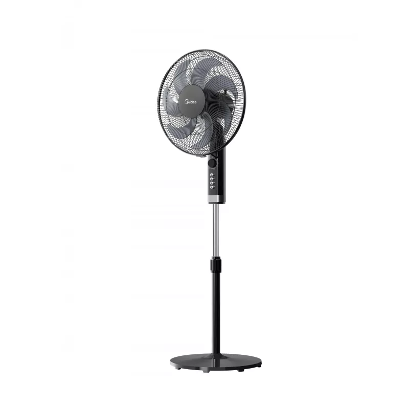 Grīdas lāpstiņu ventilators Midea FS40-23MT — 3 ātrumi, taimeris 2 h, 50 W, 220–240 V, balts, 1300 mm augstums