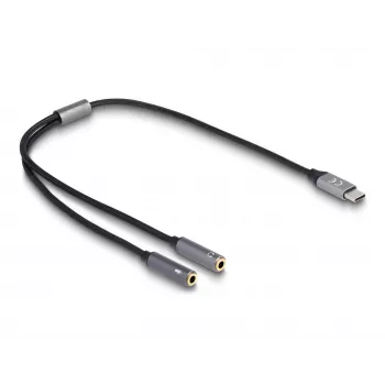 USB Type-C DAC adapteris DeLOCK 66616 24 bitu 96 kHz 2 x 3,5 mm