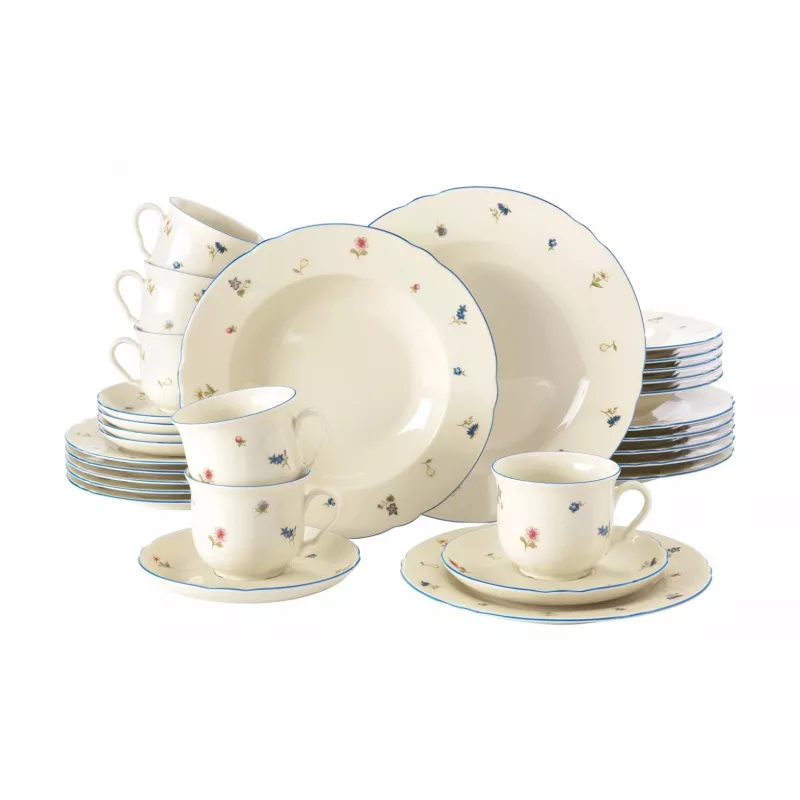 Galda piederumu komplekts SELECT Marie-Luise Streublume 6 personām, modelis 001.763364, porcelāna servīze