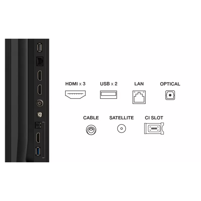 TCL 75P69K TV 190.5 cm (75 collas) 4K Ultra HD viedais televizors Wi-Fi melns