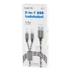LogiLink CU0202 USB kabelis USB 2.0 1,2 m USB A USB C/Micro-USB A pelēks