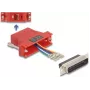Dzimuma maiņas adapteris DELOCK 67094 — D-Sub 25 (sieviete/vīrietis) uz RJ12, sarkans