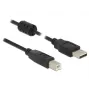 USB kabelis DeLOCK 0,5m USB 2.0-A USB 2.0-B melns