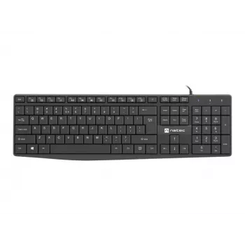Vadu pilnizmēra tastatūra NATEC NAUTILUS NKL-1950 — USB, QWERTY US International, 105 taustiņi, melna