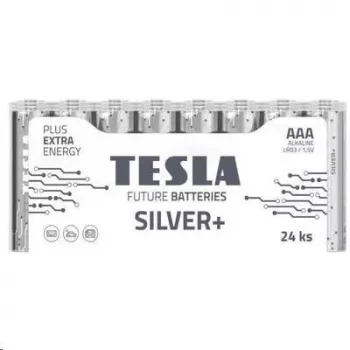 Baterijas Tesla AAA Sudraba+ Alkaline LR03 1150 mAh (24 gab.) (13032410)