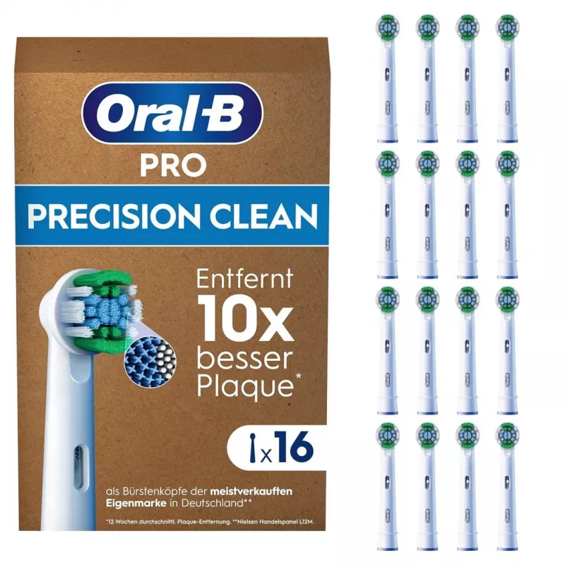 Oral B Precision Clean Toothbrush Heads 16 Pack Balts