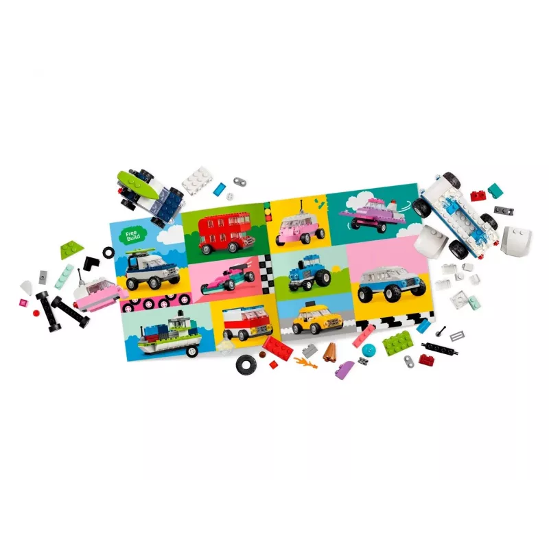 LEGO Classic Creative Vehicles Colourful Model Cars Kit Featuring a Police Car Toy & 11023 Classic zaļa Baseplate Square 32x32 Stud Building Grass