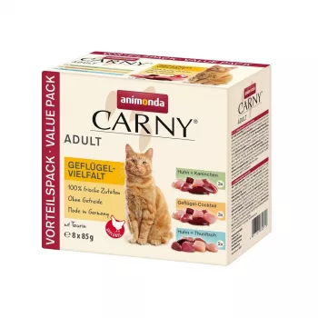 ANIMONDA Carny Adult Poultry mix - mitrā kaķu barība - 8x85g