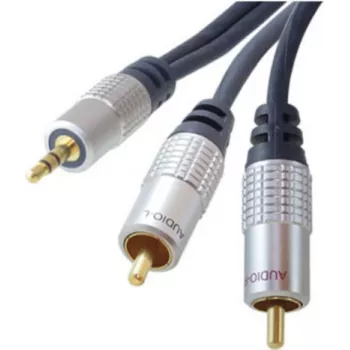 shiverpeaks sp-PROFESSIONAL Audio-Cable 1,5 m 3.5mm 2 x RCA Blue - Chrom (SP30832)