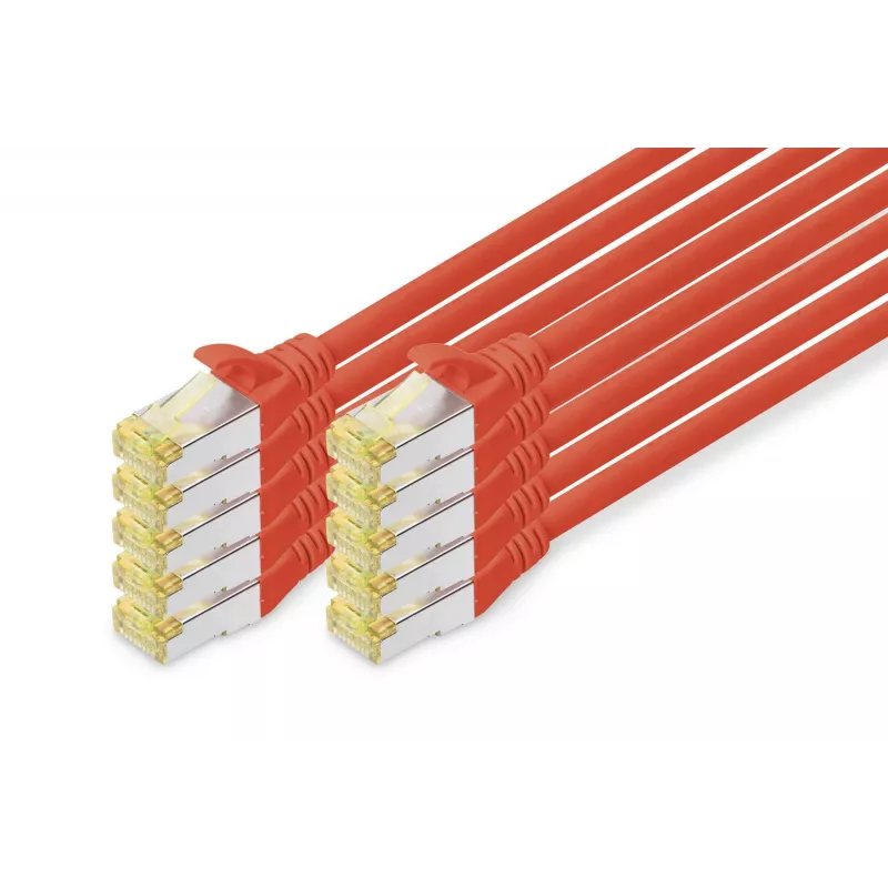 Tīkla kabelis Digitus CAT 6A S/FTP RJ-45 1 m sarkans