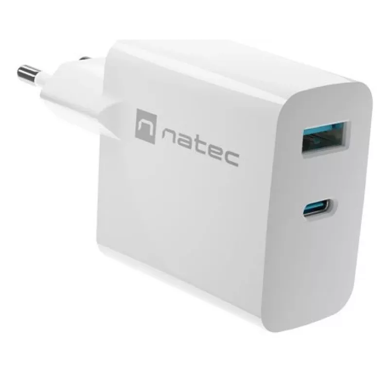 NATEC NUC-2144 mobilo ierīču lādētājs universāls balts AC ātrā uzlāde iekštelpām
