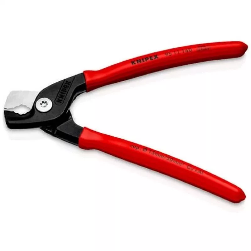 Kabeļu grieznes Knipex 95 11 160 — 160 mm griešanas jauda, ergonomiski rokturi