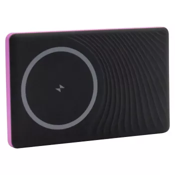 Ārējais akumulators RealPower PB-5000 MAG 5000 mAh, bezvadu uzlāde, USB-C, 20 W, rozā