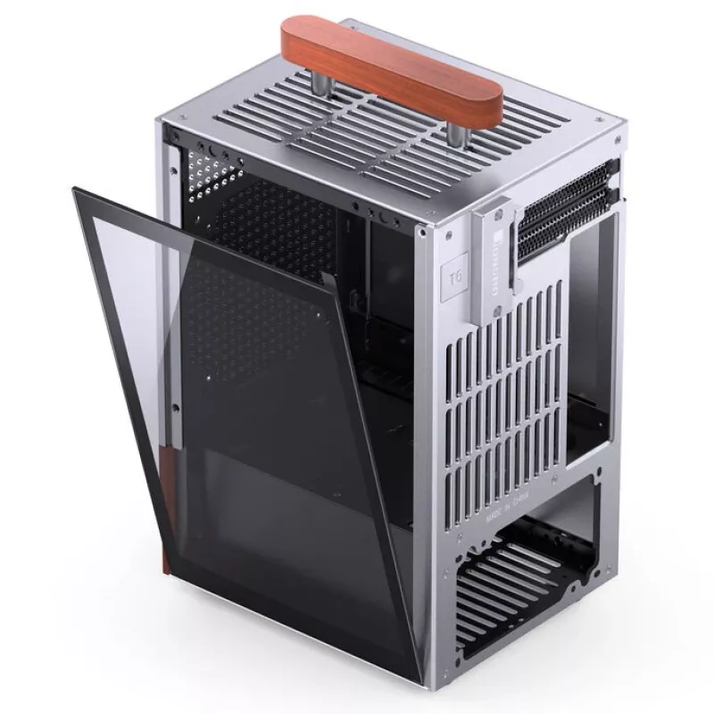 Datora korpuss Jonsbo T6, mini tornis, Mini-ITX, sudraba krāsā