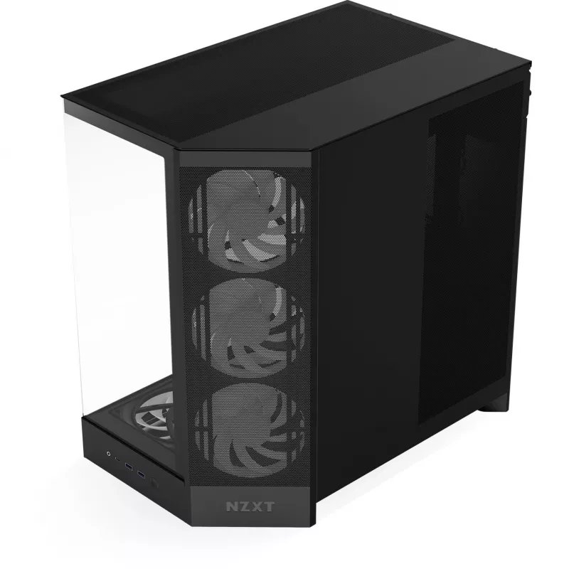 NZXT PC korpuss H9 Flow RGB+ Midi tower melns