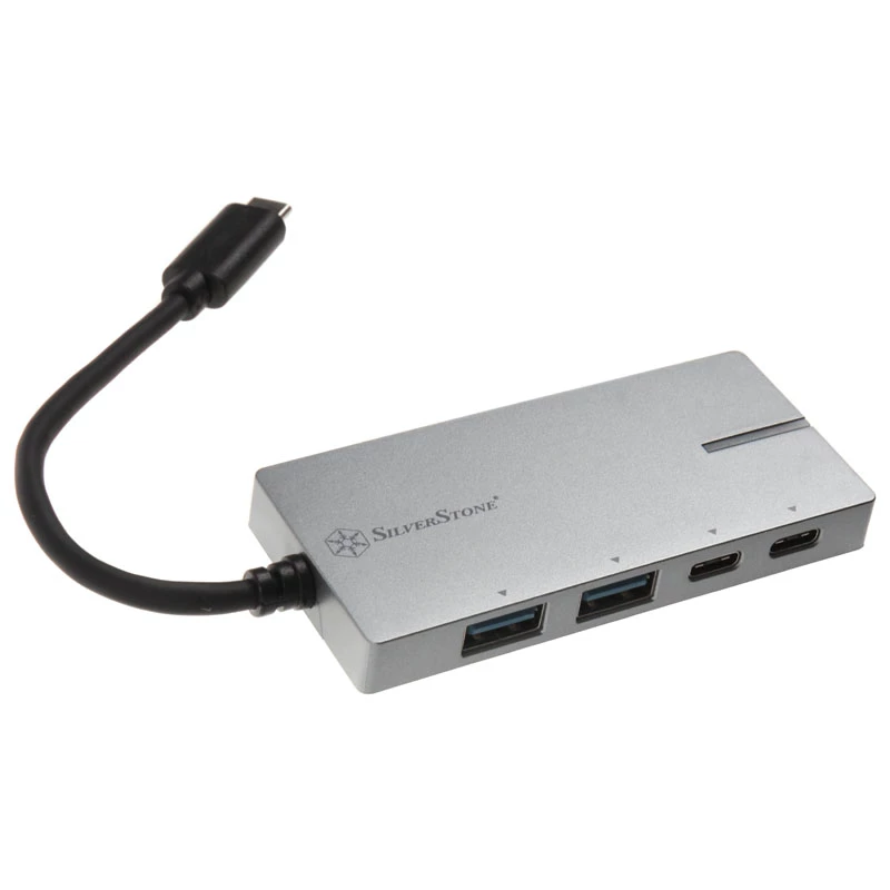 USB 3.1-C adapteris SILVERSTONE SST-EP09C — USB-C uz USB-A savienojamība, sudraba apdare