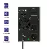 Qoltec 53042 nepārtrauktās barošanas avots (UPS) Dubultās pārveidošanas (Online) 1 kVA 800 W 2 maiņstrāvas kontaktligzdas