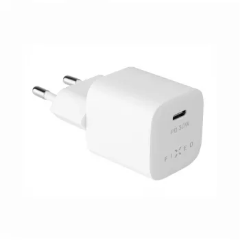 Pārnēsājams USB-C ceļojumu lādētājs FIXED FIXC30M-C-WH 30W kompakts dizains