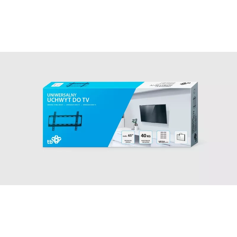 TB TV sienas stiprinājums līdz 65 collām, 40 kg, VESA 400 (AJTBXT6540TI451)