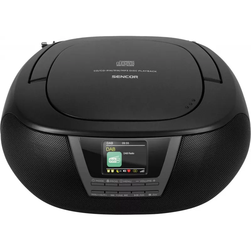 Mūzikas sistēma SENCOR SPT6200DB ar CD/MP3, USB, Bluetooth 5.3 un DAB+ uztvērēju, 3W RMS, 1,77 collu TFT displejs
