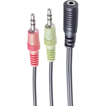 Audio kabelis ShiverPeaks BS14-05040 0,15 m 2 x 3,5 mm vīr.-sievišķā melns