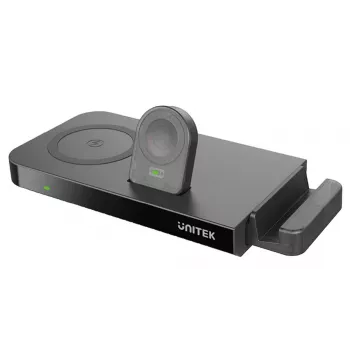 UNITEK MagMighty Combo 5 austiņas viedtālrunis viedpulkstenis melns USB bezvadu uzlāde ātrā uzlāde