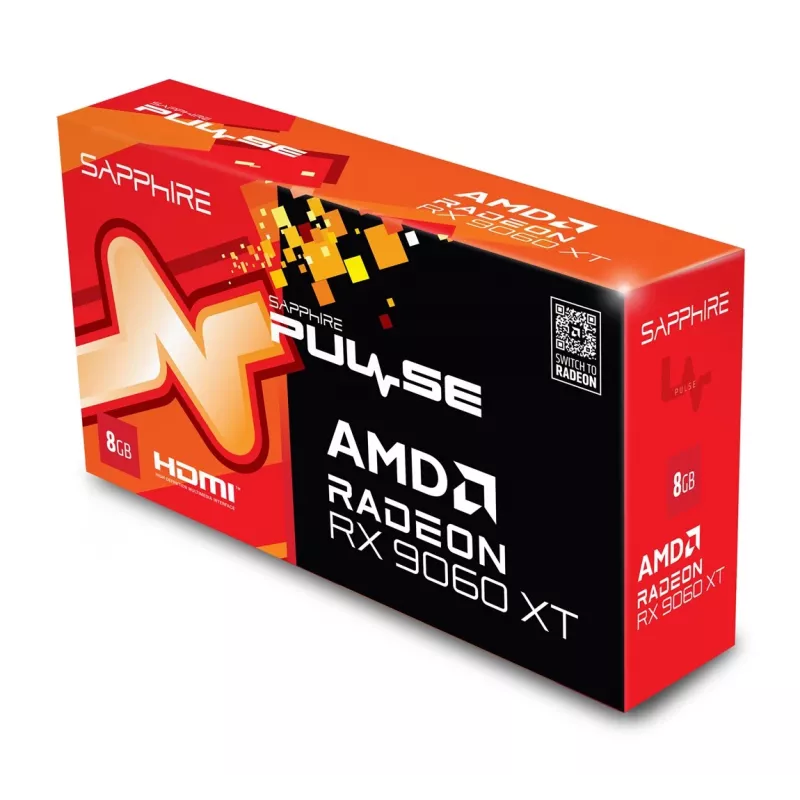 Grafikas karte Sapphire Radeon RX 9060 XT 8GB GDDR6, 128-bit, PCIe 5.0, 3320 MHz, 2x DP + HDMI