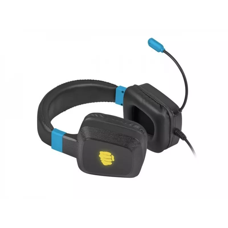 Vadu spēļu austiņas Fury NFU-1584 ar mikrofona strēli, apļveida, 98 dB, 15–25000 Hz, 2 m kabelis, USB un 3,5 mm, zila