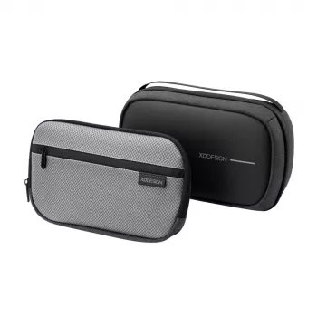 Tualetes piederumu maciņš XDDESIGN First-Class All-in-One Travel Organiser P706.3401, melns, rāvējslēdzēja aizdare, luksusa somiņa