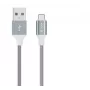 USB Micro-B kabelis Devia Pheez Series 1 m, 5V 2.4A, pelēks