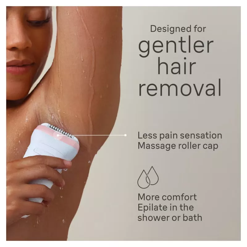 Braun Silk-epil 7 SE7-060 epilators, 40 pincetes, rozā/baltā krāsā