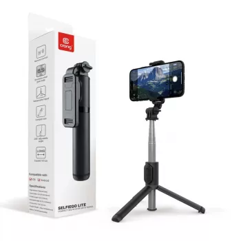 SelfieGo kompaktais selfie stabiņš ar Bluetooth statīvu (20-101 cm) Crong CRGSGL1B