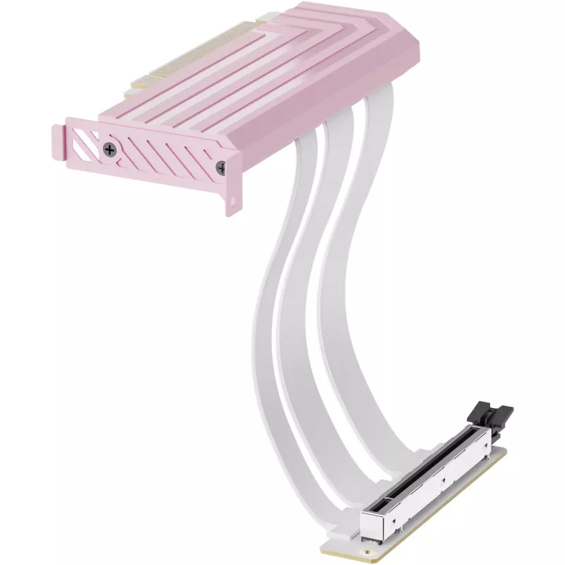 PCIe 5.0 Hyper Riser kabelis HYTE ACC-HYTE-PCIE50-SM, 20 cm, rozā/balts
