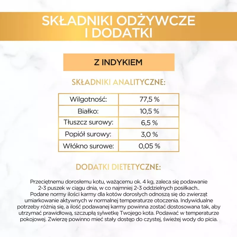 Mitrā kaķu barība Purina Nestlé GOURMET Gold tītara 85 g konserva pieaugušiem kaķiem, liekā svara formula