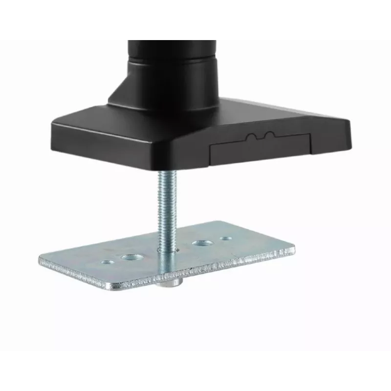 Galda monitora stiprinājums GEMBIRD MA-DA3-03, 3 sviras, gāzes atspere, VESA 75–100x100, atbalsta 3 displejus līdz 27 collām, maks. 18 kg, melns