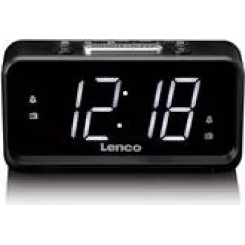 Digitālais modinātājpulkstenis Lenco CR-28BK ar FM radio un USB uzlādi