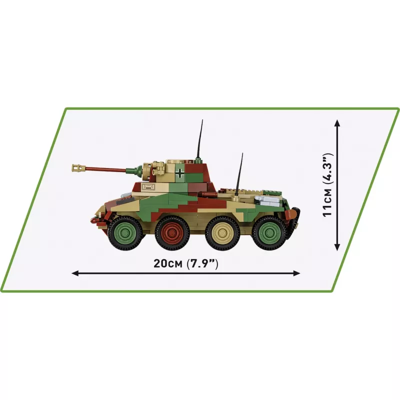 Cobi Historical Collection Otrais pasaules karš SD.Vehicle 234/2 Puma Transportlīdzeklis, Daudzkrāsains